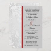 Uitnodiging voor Black and White Damask bruiloft (Voorkant / Achterkant)