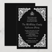 Uitnodiging voor Black and White Elegant Halloween (Voorkant / Achterkant)