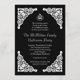 Uitnodiging voor Black and White Elegant Halloween