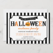Uitnodiging voor Black and White Halloween Party (Voorkant)