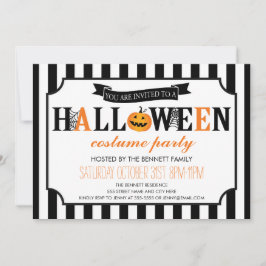 Uitnodiging voor Black and White Halloween Party