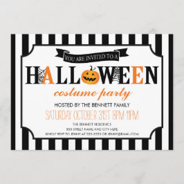 Uitnodiging voor Black and White Halloween Party