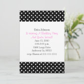 Uitnodiging voor Black and White Polka Dot Print P (Staand voorkant)