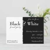 Uitnodiging voor Black and White Theme Party (Staand voorkant)