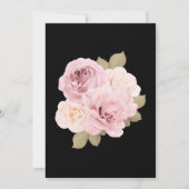 Uitnodiging voor Black Blush Roses Engagement Part (Achterkant)