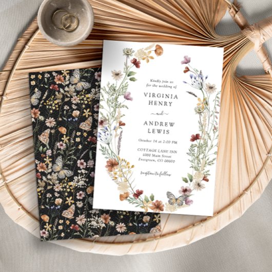 Uitnodiging voor Black Boho Wedding