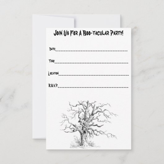 Uitnodiging voor Black Cat Halloween Party (Achterkant)