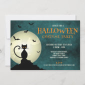 Uitnodiging voor Black Cat Halloween Party (Voorkant)