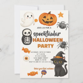 Uitnodiging voor Black Cat Halloween Party