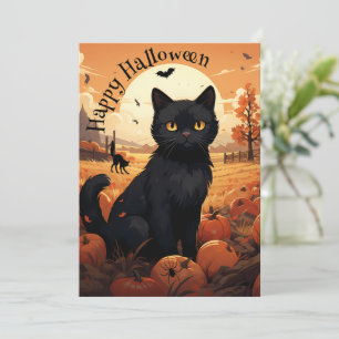 Uitnodiging voor Black Cat Halloween Party