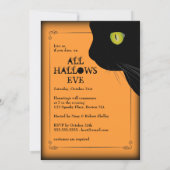 Uitnodiging voor Black Cat 'Tis Halloween Party (Achterkant)