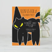 Uitnodiging voor Black Cat Witch Pet Halloween Par (Staand voorkant)