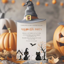 Uitnodiging voor Black Cats Halloween Party