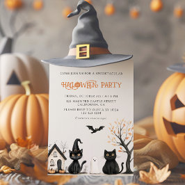 Uitnodiging voor Black Cats Halloween Party