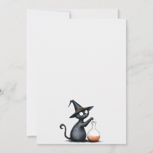 Uitnodiging voor Black Cats Halloween Party (Achterkant)