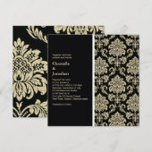 Uitnodiging voor Black Damask Wedding (Voorkant / Achterkant)
