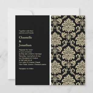 Uitnodiging voor Black Damask Wedding