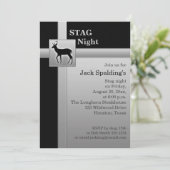 Uitnodiging voor Black en Silver Stag (Staand voorkant)