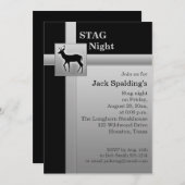 Uitnodiging voor Black en Silver Stag (Voorkant / Achterkant)