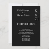 Uitnodiging voor Black Forever Love Wedding (Voorkant)