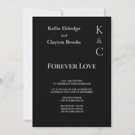 Uitnodiging voor Black Forever Love Wedding