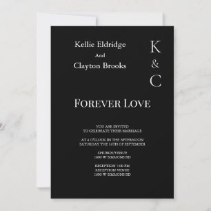 Uitnodiging voor Black Forever Love Wedding