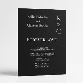 Uitnodiging voor Black Forever Love Wedding