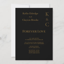 Uitnodiging voor Black Forever Love Wedding