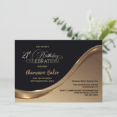 Uitnodiging voor Black Gold 21e verjaardagsfeest (Staand voorkant)