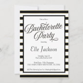 Uitnodiging voor Black + Gold Bachelorette (Voorkant)