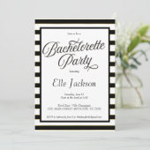 Uitnodiging voor Black + Gold Bachelorette (Staand voorkant)