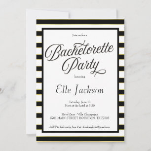 Uitnodiging voor Black + Gold Bachelorette