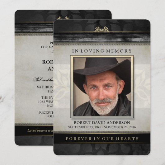 Uitnodiging voor Black Gold Contemual Memorial Ser (Voorkant / Achterkant)