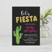 Uitnodiging voor Black & Gold Fiesta (Staand voorkant)