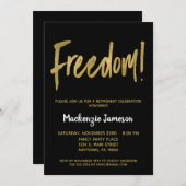 Uitnodiging voor Black Gold Script Retirement Part (Voorkant / Achterkant)