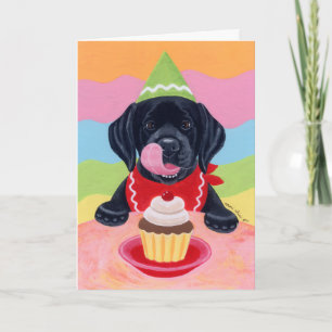 Uitnodiging voor Black Lab Puppy Birthday Party