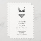 Uitnodiging voor Black Lingerie Shower (Voorkant / Achterkant)