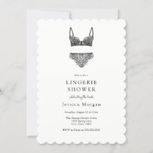 Uitnodiging voor Black Lingerie Shower