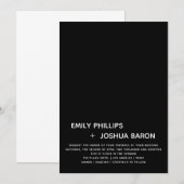 Uitnodiging voor Black Low Bar Wedding (Voorkant / Achterkant)