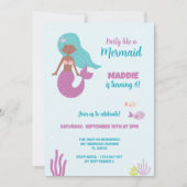Uitnodiging voor Black Mermaid-verjaardagsfeestje (Voorkant)