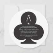 Uitnodiging voor Black Poker Chip Game Night Party (Achterkant)