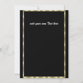 Uitnodiging voor Black Retro Cocktail Party (Achterkant)