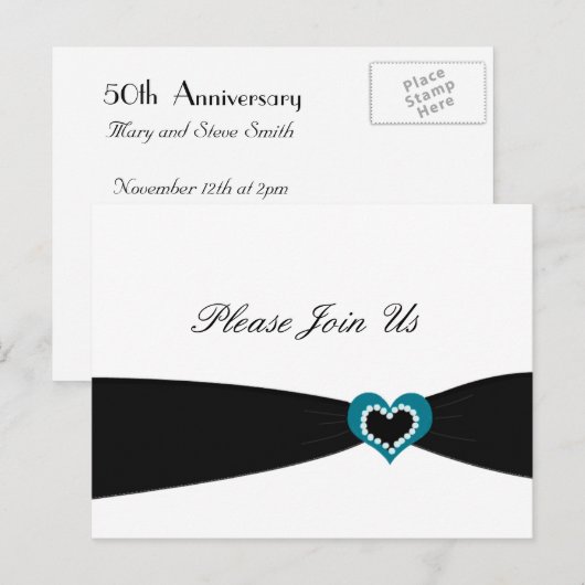 Uitnodiging voor Black Ribbon Party (Voorkant / Achterkant)