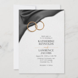 Uitnodiging voor Black Satin Wedding