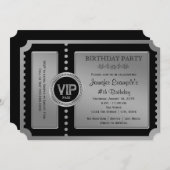 Uitnodiging voor Black Silver Ticket-verjaardag (Voorkant / Achterkant)