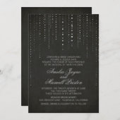 Uitnodiging voor Black & Silver Wedding (Voorkant / Achterkant)