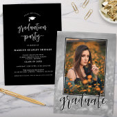 Uitnodiging voor Black Single Photo Script-Afstude