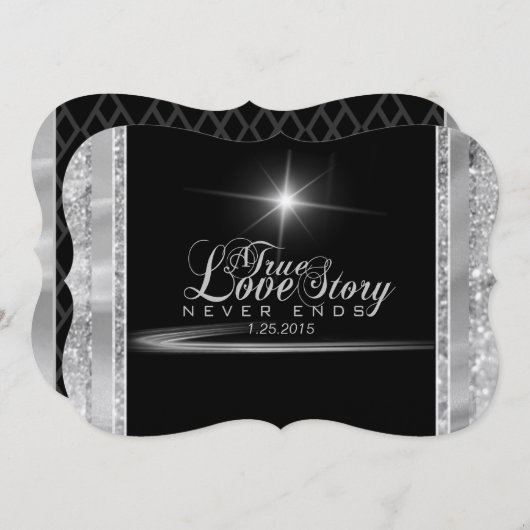 Uitnodiging voor Black Stropdas Diamond (Voorkant / Achterkant)