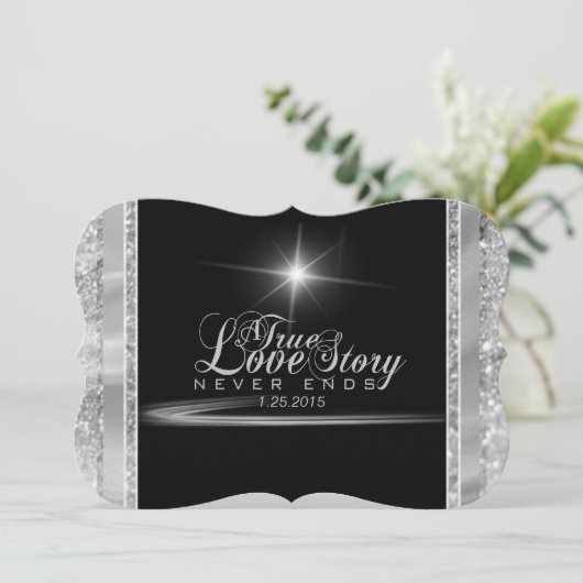 Uitnodiging voor Black Stropdas Diamond (Staand voorkant)