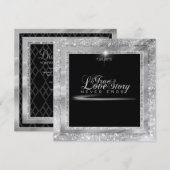 Uitnodiging voor Black Stropdas Diamond (Voorkant / Achterkant)
